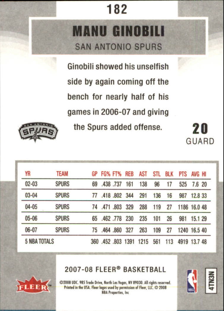 2007-08 Fleer Basketball (Pick Card From List) C3 11-24 - Picture 281 of 321