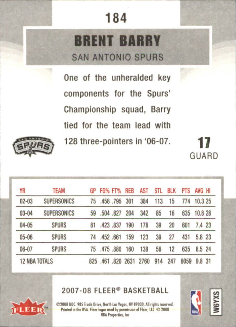 2007-08 Fleer Basketball (Pick Card From List) C3 11-24 - Picture 283 of 321