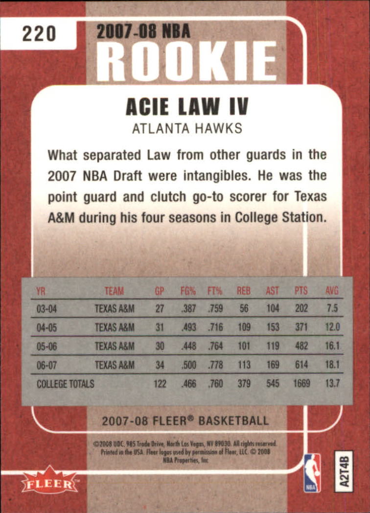 2007-08 Fleer Basketball (Pick Card From List) C3 11-24 - Picture 317 of 321
