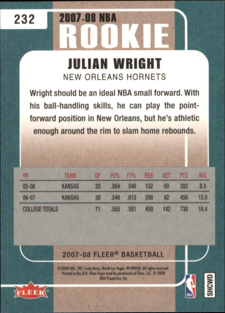 B3858- 2007-08 Fleer Bk Card #s 1-235 +Inserts -You Pick- 15+ FREE US SHIP - Picture 323 of 335