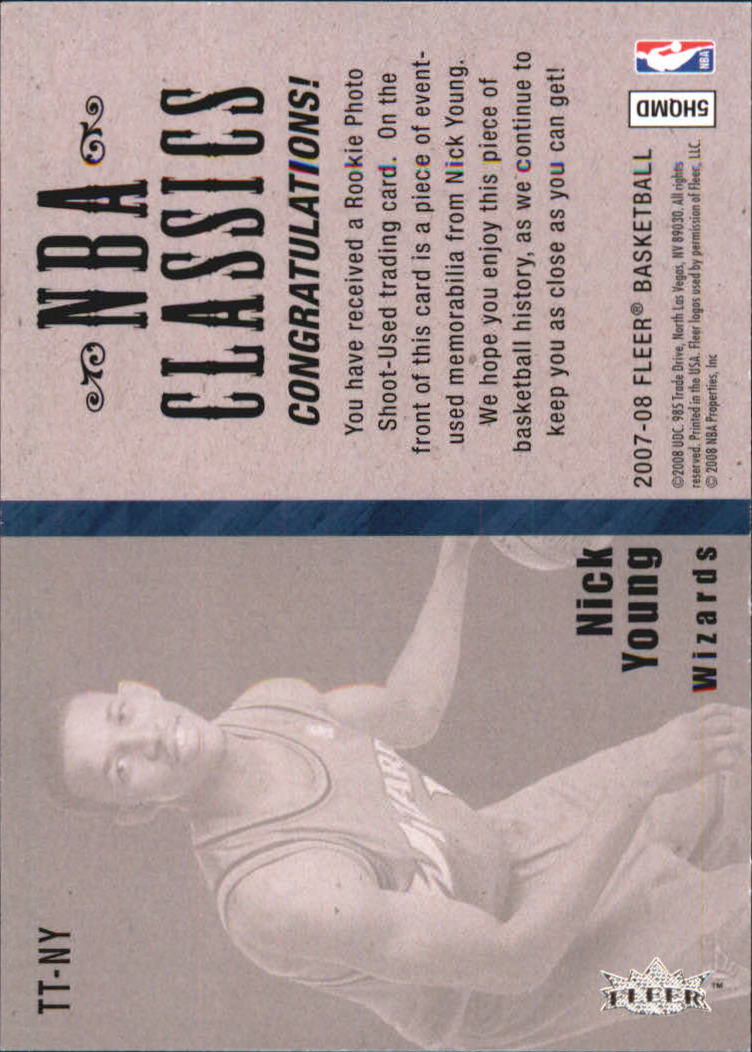 2007-08 Fleer NBA Classics #TTNY Nick Young back image
