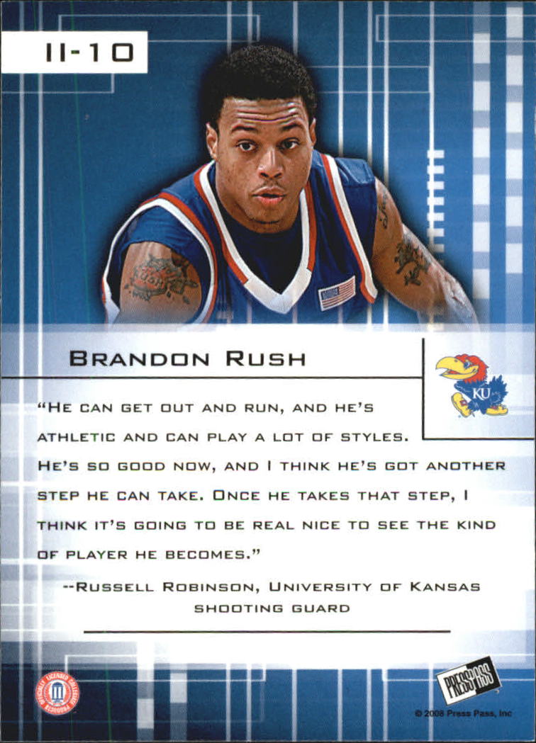 2008 Press Pass Insider Insight #II10 Brandon Rush back image
