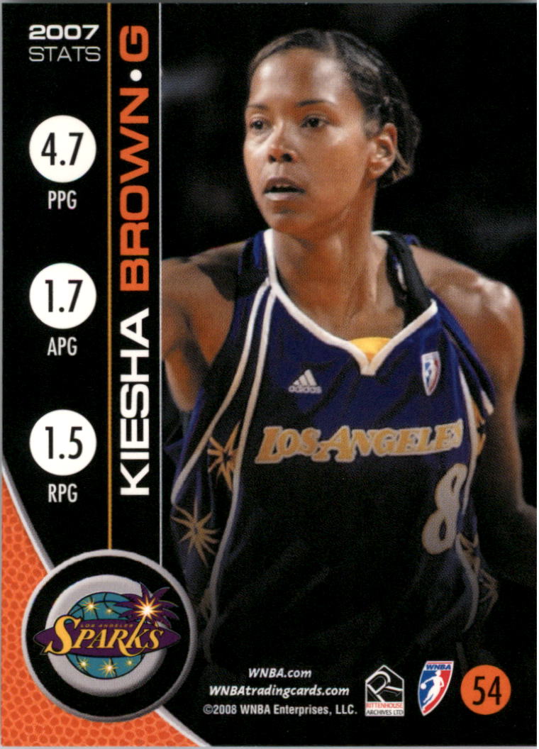 2008 WNBA #54 Keisha Brown RC back image