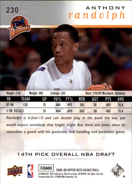 B2204- 2008-09 Upper Deck Bk Cards 1-266 +Inserts -You Pick- 15+ FREE US SHIP - Picture 379 of 423