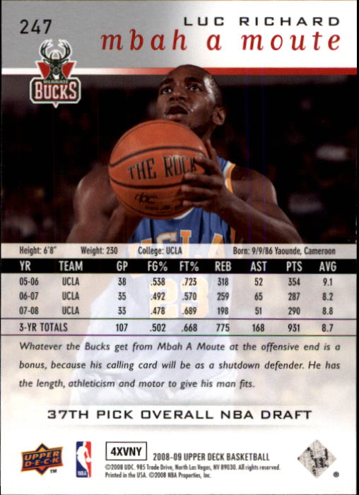 B2204- 2008-09 Upper Deck Bk Cards 1-266 +Inserts -You Pick- 15+ FREE US SHIP - Picture 397 of 423