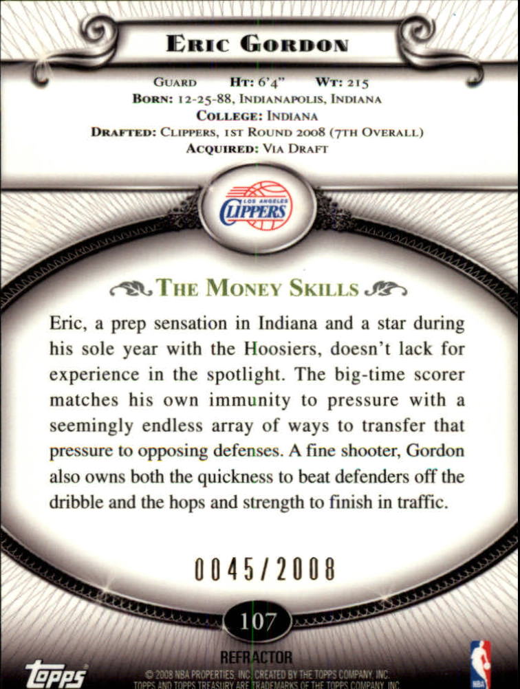2008-09 Topps Treasury Refractors Bronze #107 Eric Gordon/2008