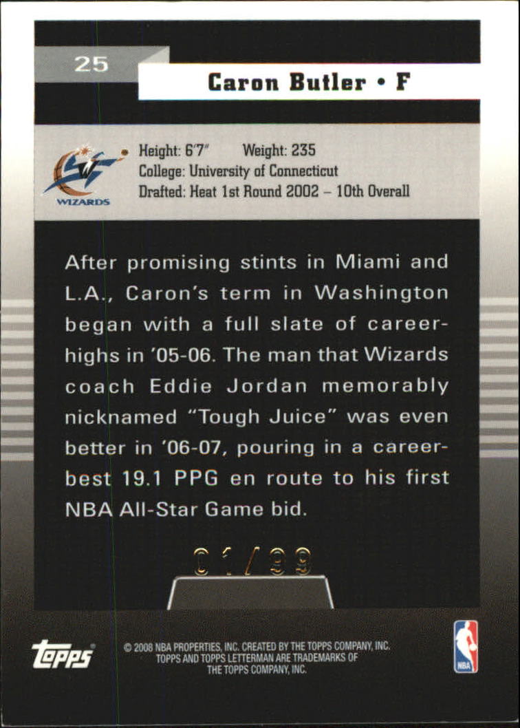 2007-08 Topps Letterman Refractors #25 Caron Butler