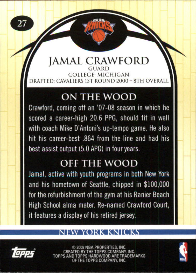 2008-09 Topps Hardwood #27 Jamal Crawford back image