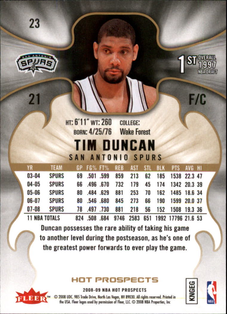 Tim Duncan cards (1998-2016) Spurs - You Choose - Bild 223 von 294