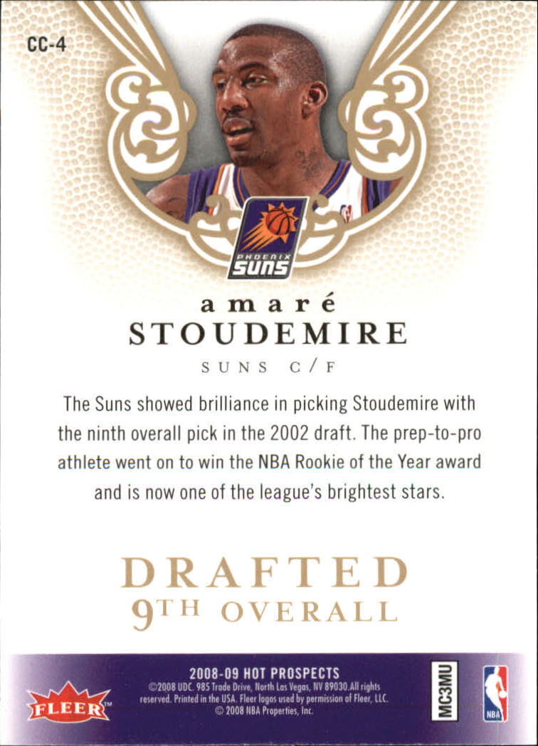 2008-09 Hot Prospects Cream of the Crop #CC4 Amare Stoudemire back image