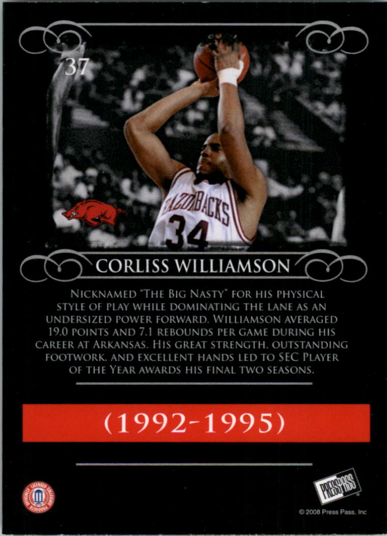 2008-09 Press Pass Legends #37 Corliss Williamson back image