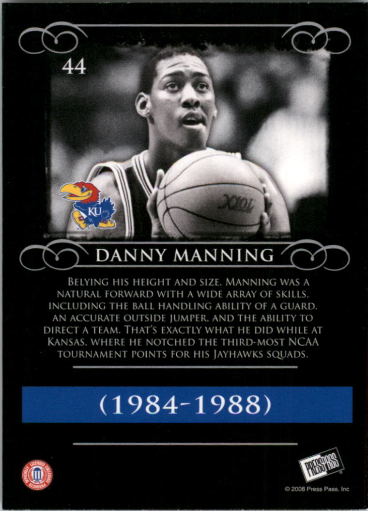 2008-09 Press Pass Legends #44 Danny Manning back image