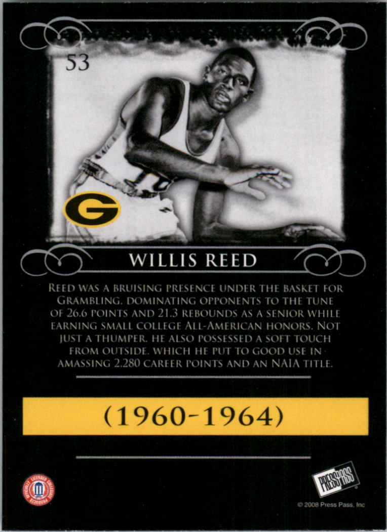 2008-09 Press Pass Legends #53 Willis Reed back image