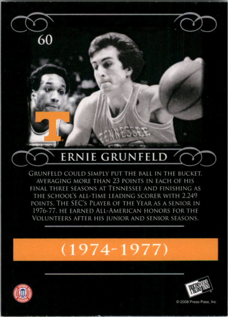 2008-09 Press Pass Legends #60 Ernie Grunfeld back image