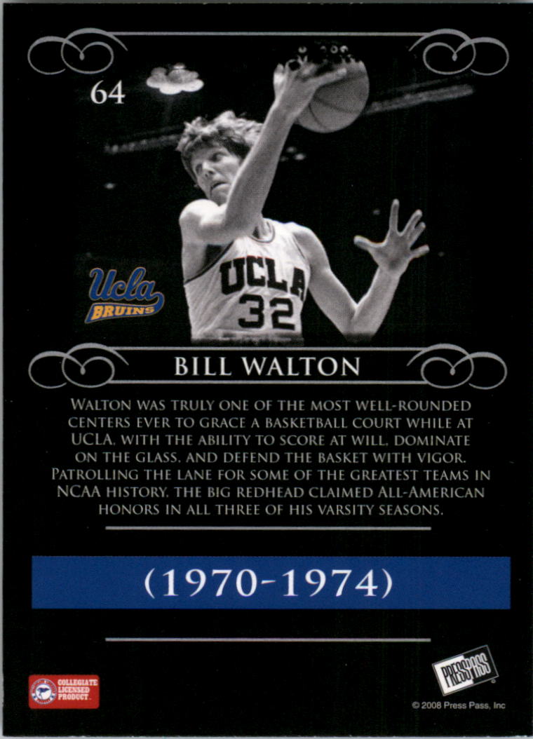 2008-09 Press Pass Legends #64 Bill Walton back image