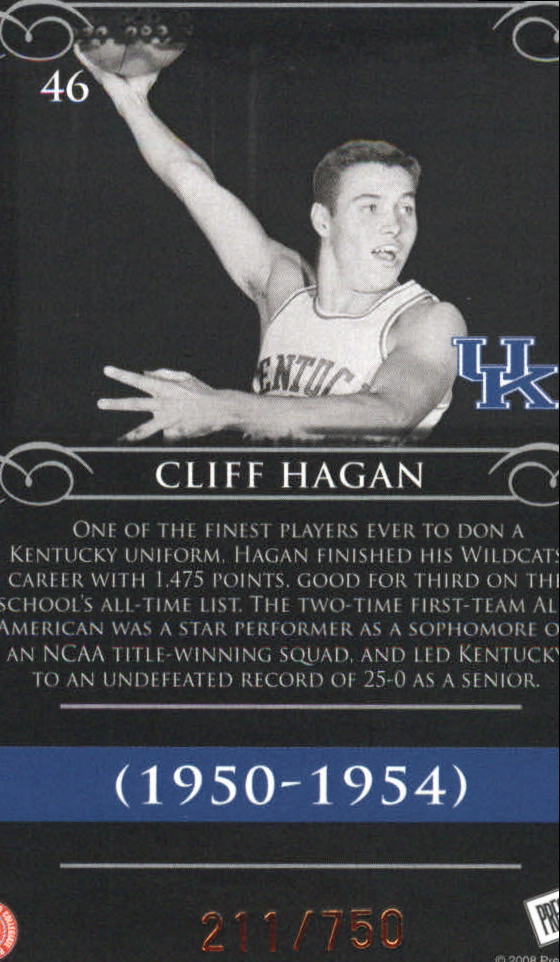 2008-09 Press Pass Legends Bronze #46 Cliff Hagan back image