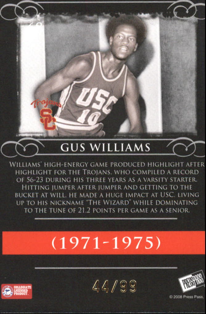 2008-09 Press Pass Legends Gold #68 Gus Williams back image