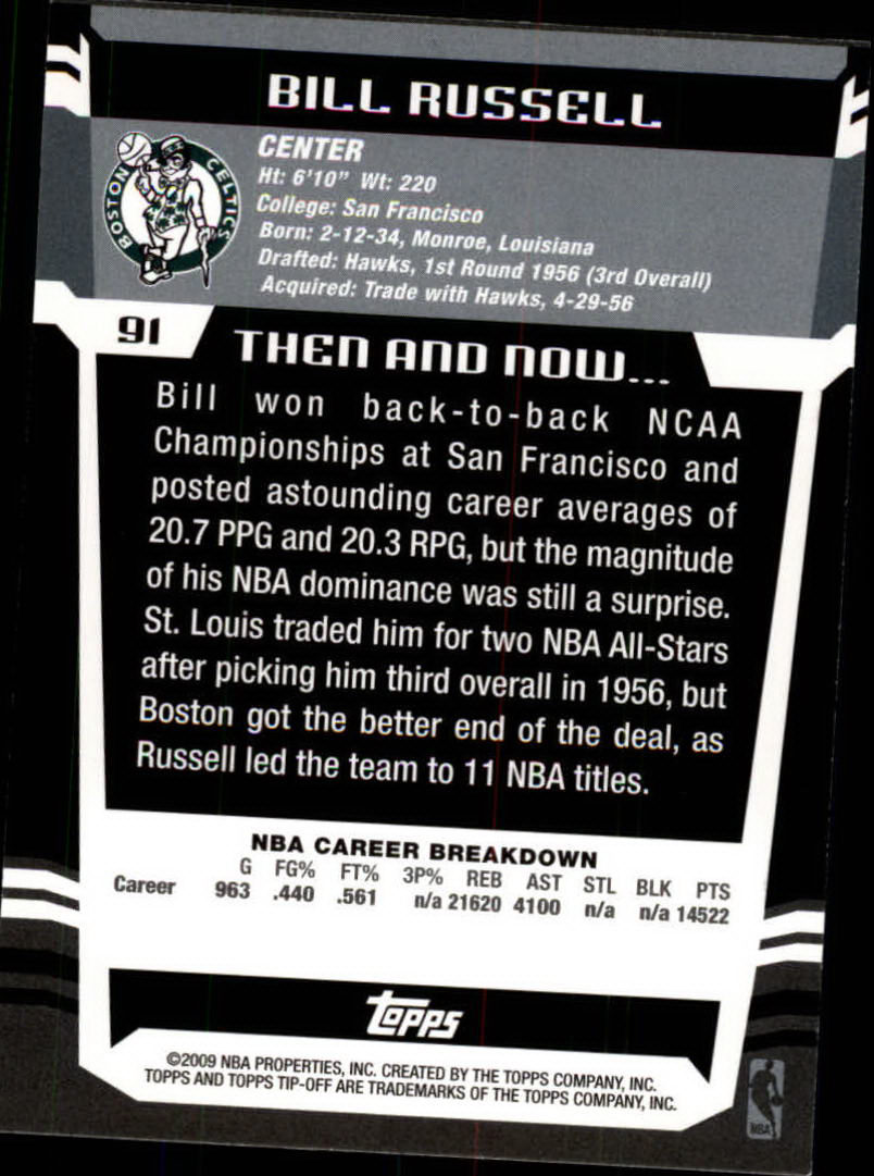 2008-09 Topps Tip-Off #91 Bill Russell back image