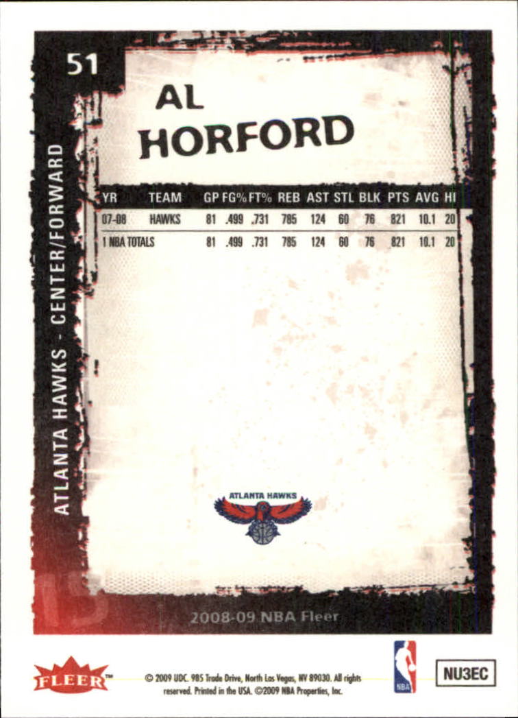 2008-09 Fleer #51 Al Horford back image