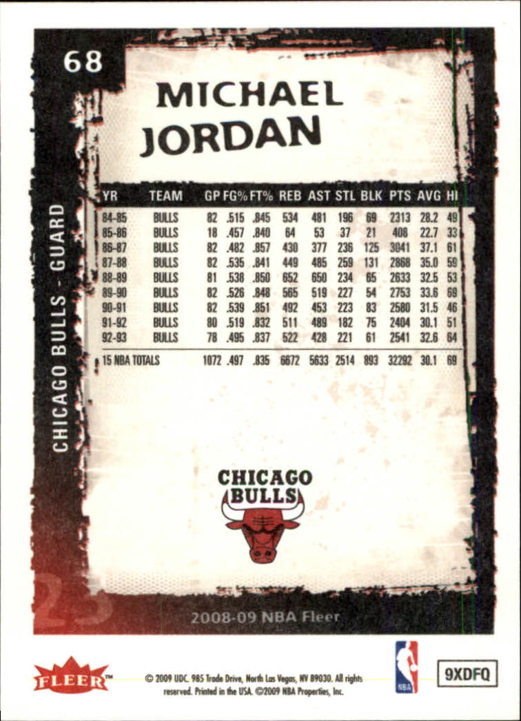 2008-09 Fleer #68 Michael Jordan back image
