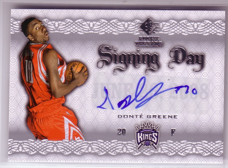 2008-09 SP Rookie Threads Signing Day #SDGR Donte Greene