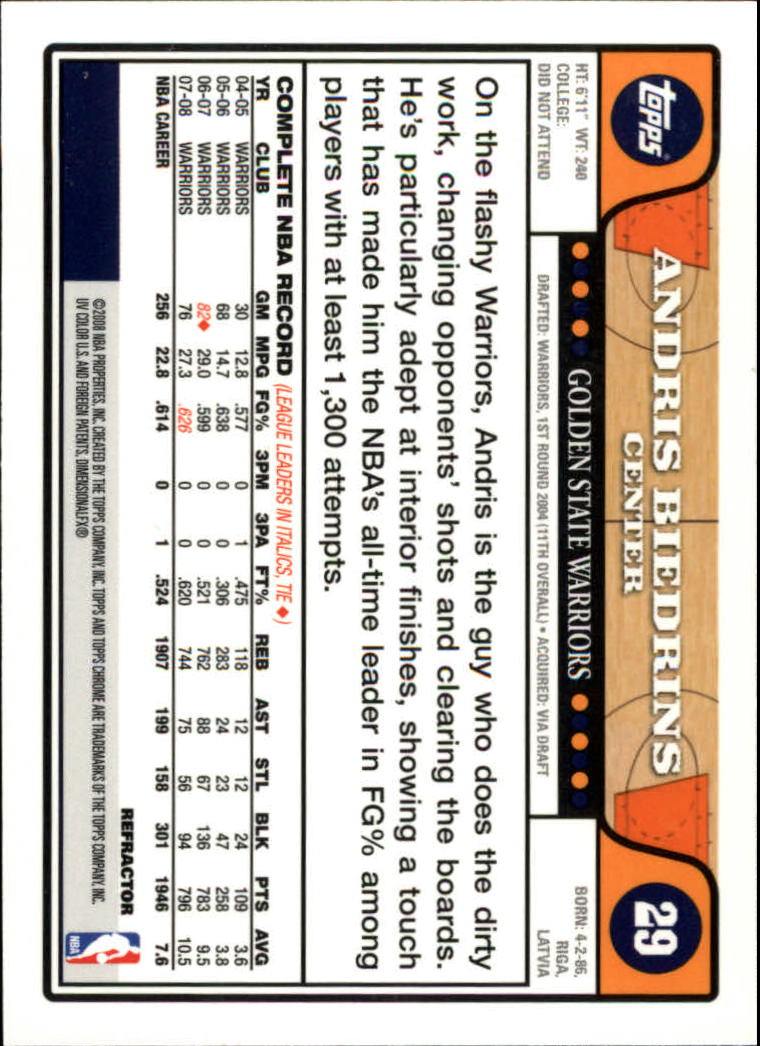 2008-09 Topps Chrome Basketball Refractor Singles - You Choose - Bild 7 von 23