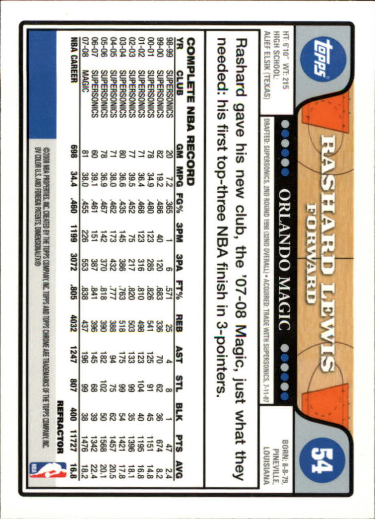 2008-09 Topps Chrome Basketball Refractor Singles - You Choose - Bild 11 von 23