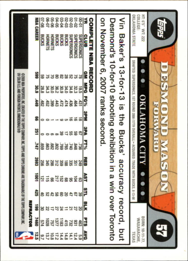 2008-09 Topps Chrome Basketball Refractor Singles - You Choose - Bild 13 von 23