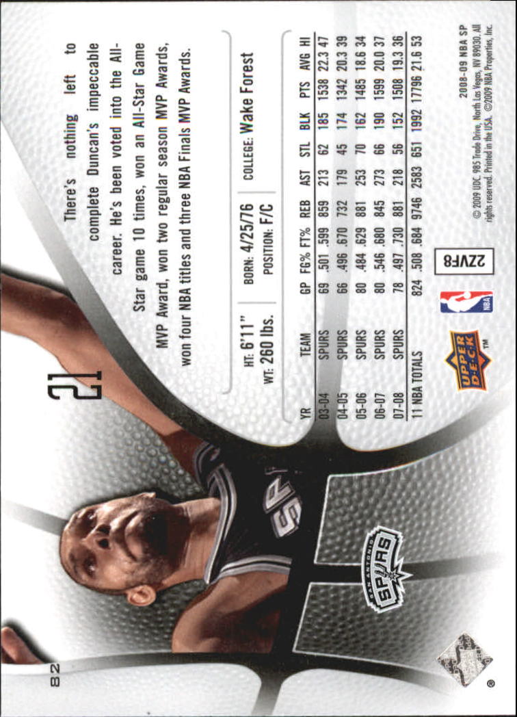 Tim Duncan cards (1998-2016) Spurs - You Choose - Bild 227 von 294