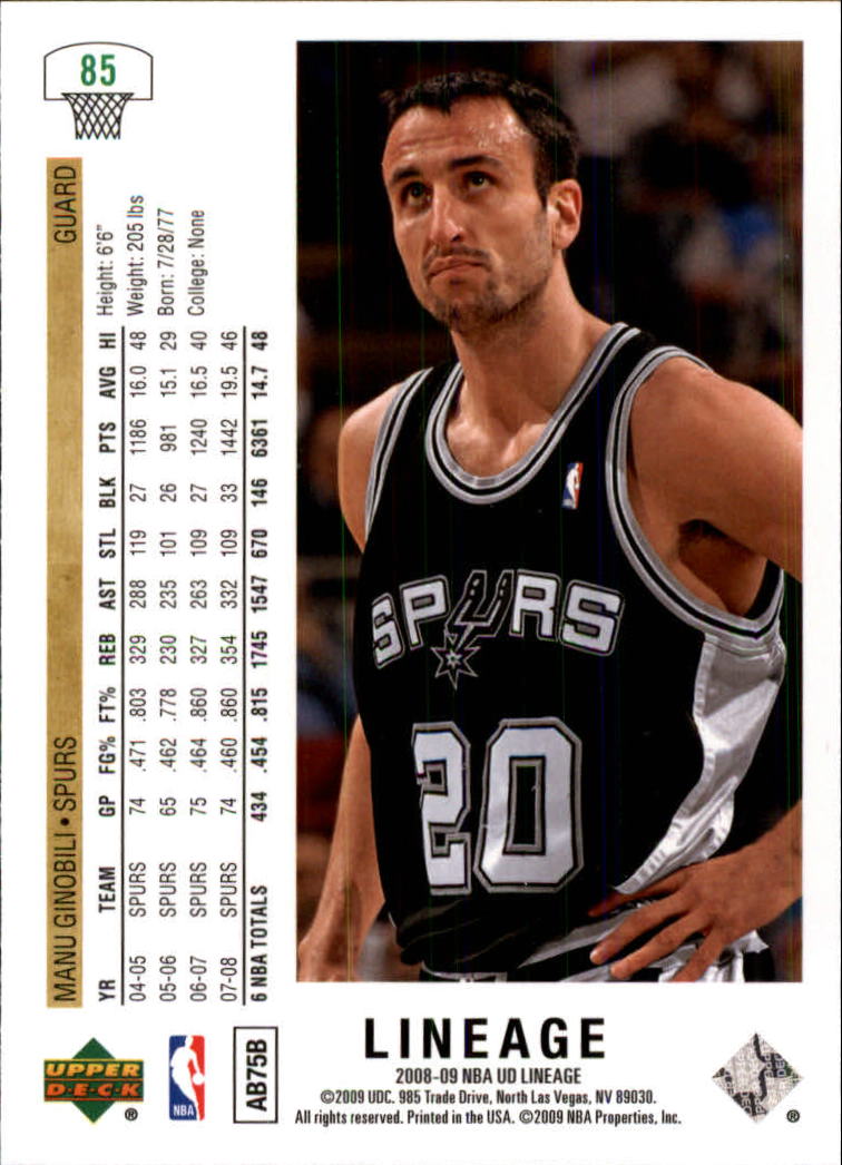Manu Ginobili cards (2003-2018) Spurs - You Choose - Picture 82 of 163