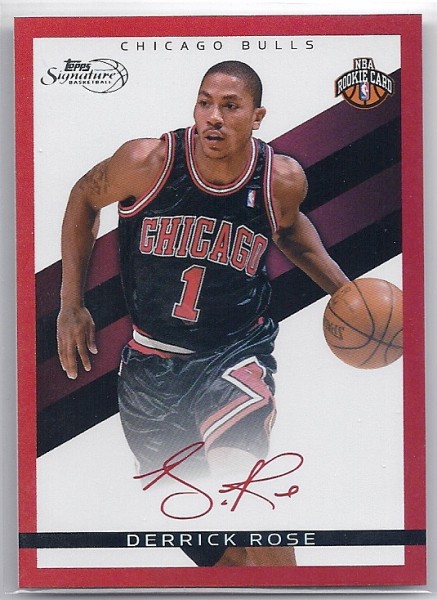 2008-09 Topps Signature Facsimile Red #TSDR Derrick Rose - NM-MT 