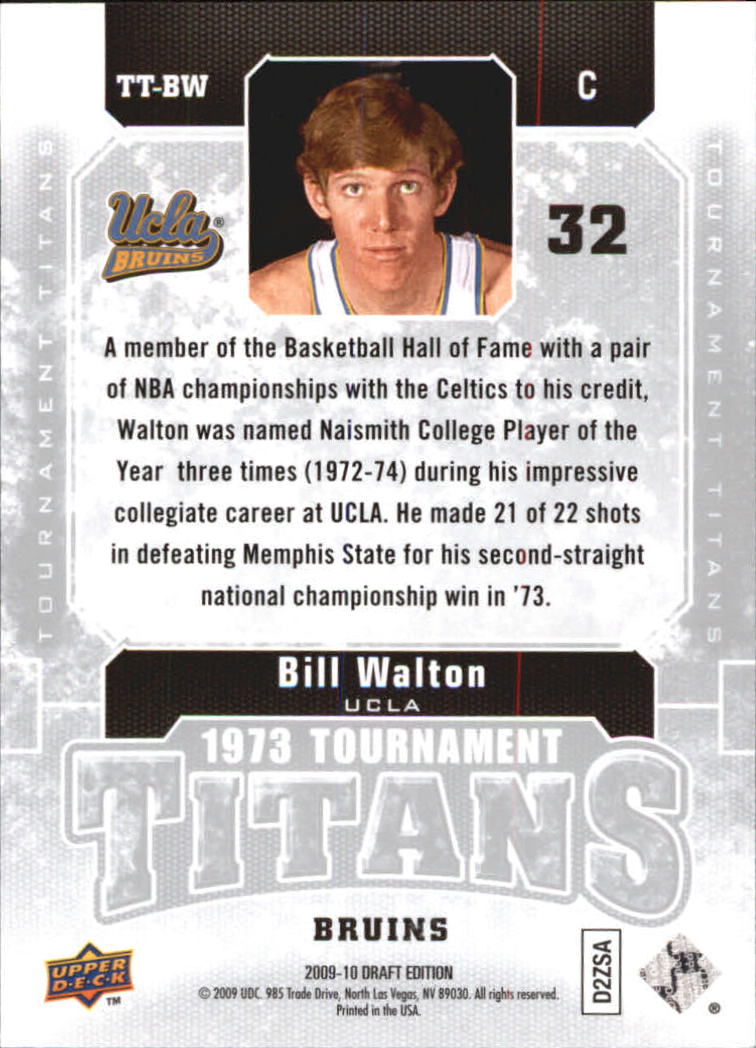 2009-10 Upper Deck Draft Edition Tournament Titans #TTBW Bill Walton back image
