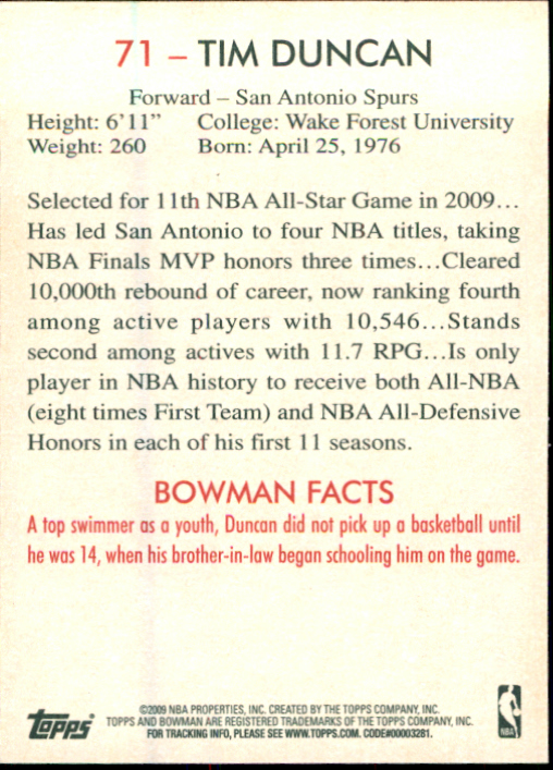 Tim Duncan cards (1998-2016) Spurs - You Choose - Bild 232 von 294