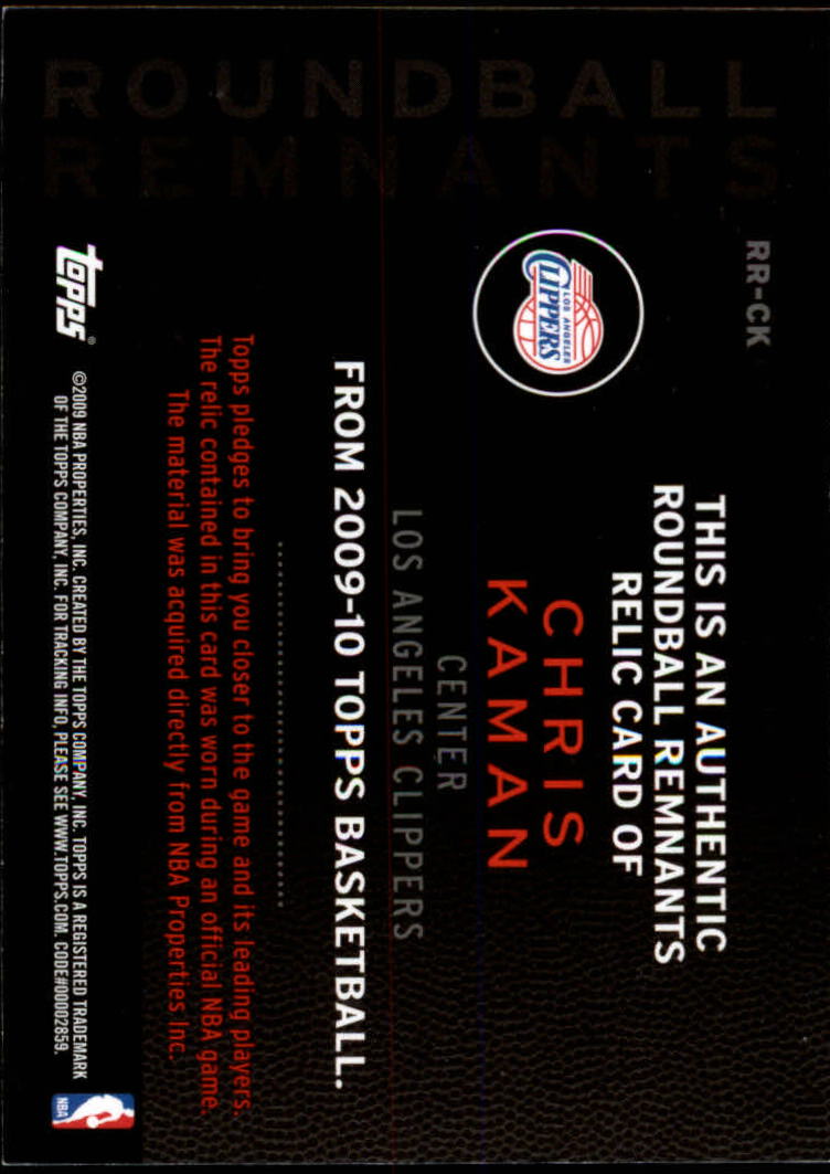 2009-10 Topps Roundball Remnants #RRCK Chris Kaman B back image