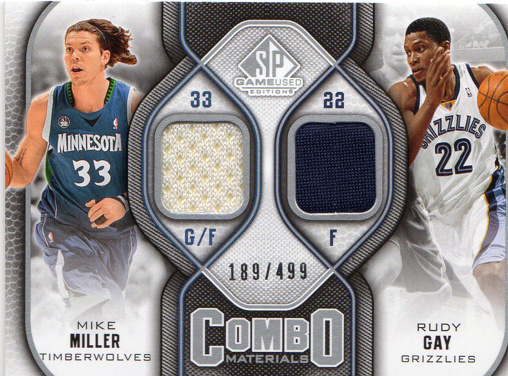 2009-10 SP Game Used Combo Materials #CMMG Mike Miller/Rudy Gay