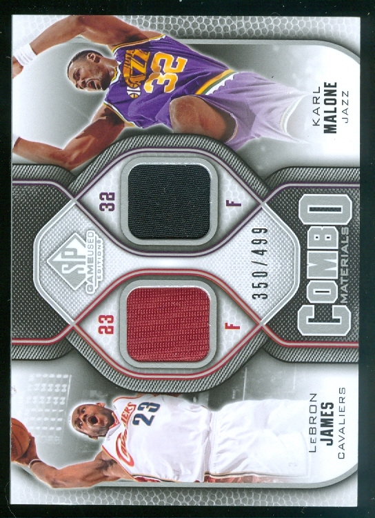 2009-10 SP Game Used Combo Materials #CMMJ LeBron James/Karl Malone