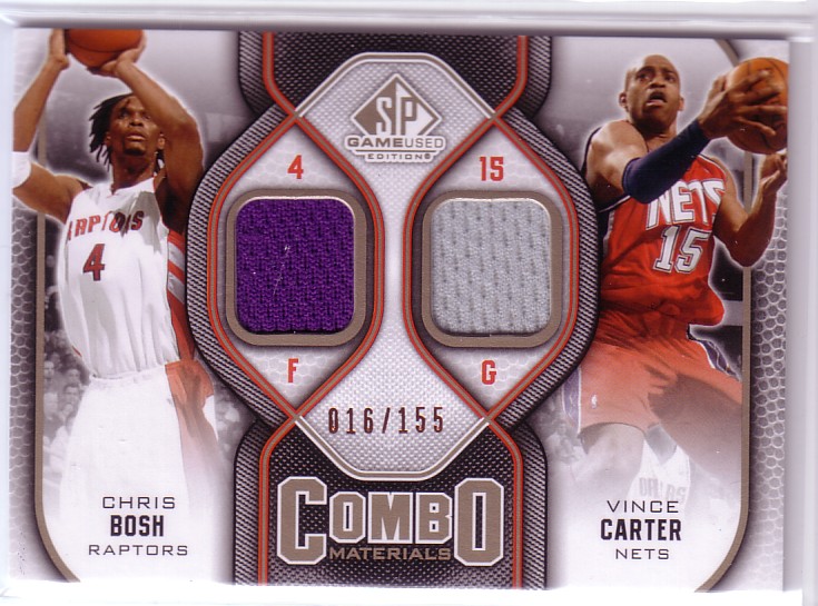 2009-10 SP Game Used Combo Materials 155 #CMCB Chris Bosh/Vince Carter