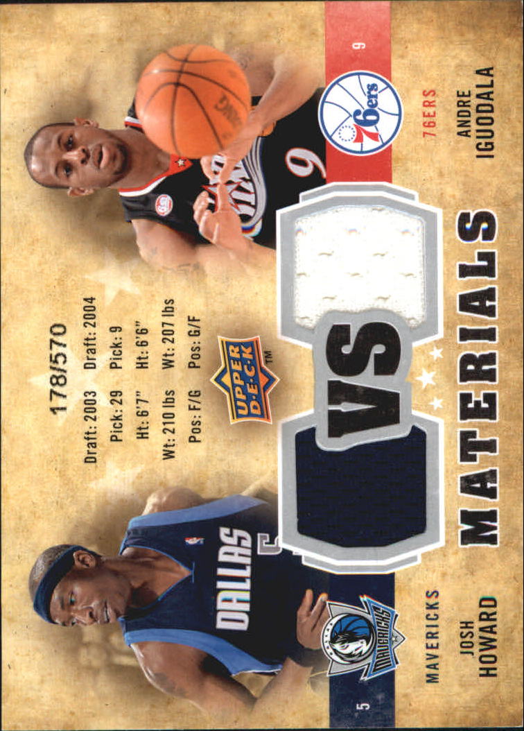 2009-10 Upper Deck VS Dual Materials #VSHI Andre Iguodala#{Josh Howard/570