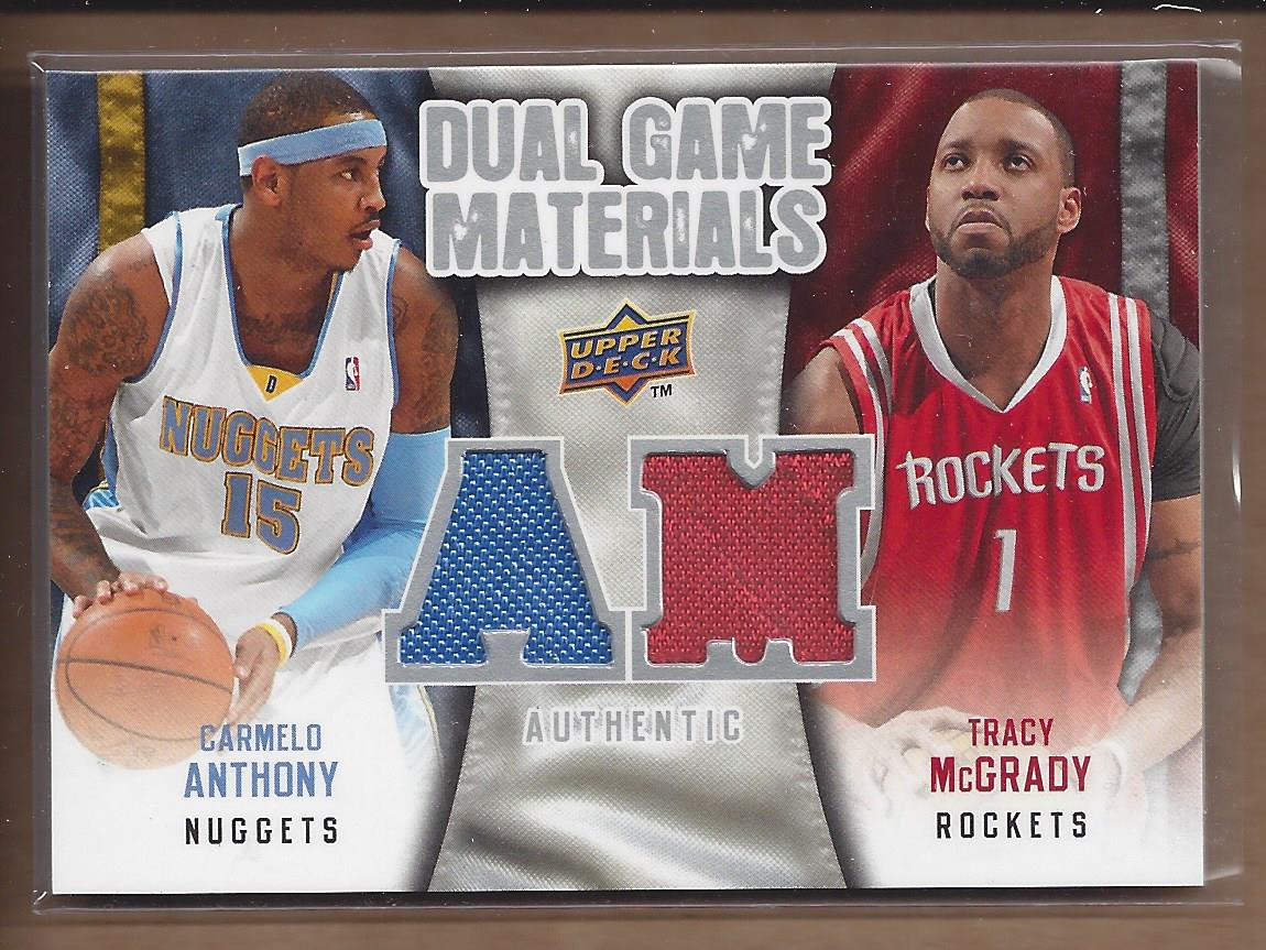 2009-10 Upper Deck Game Materials Dual #DGAT Carmelo Anthony/Tracy McGrady