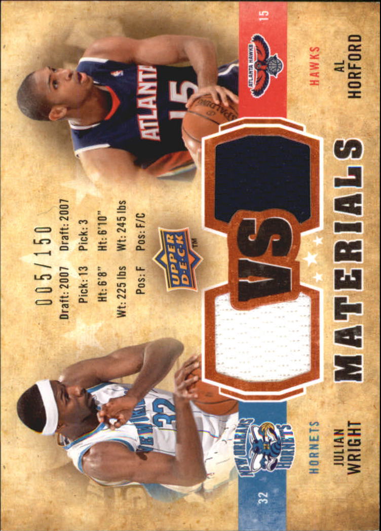 2009-10 Upper Deck VS Dual Materials Bronze #VSHW Al Horford/Julian Wright