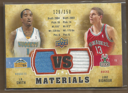 2009-10 Upper Deck VS Dual Materials Bronze #VSRS J.Smith/L.Ridnour