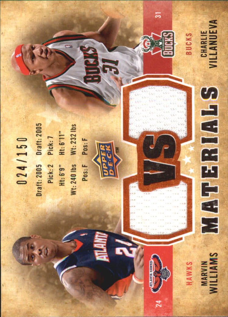 2009-10 Upper Deck VS Dual Materials Bronze #VSVW C.Villanueva/M.Williams #'d 024/150 JSY#!!