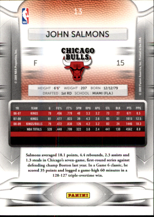 2009-10 Prestige #13 John Salmons back image