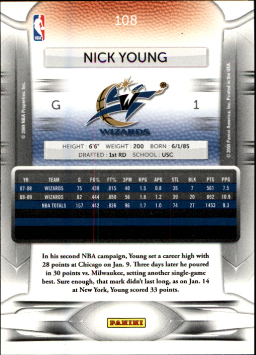 2009-10 Prestige #108 Nick Young back image