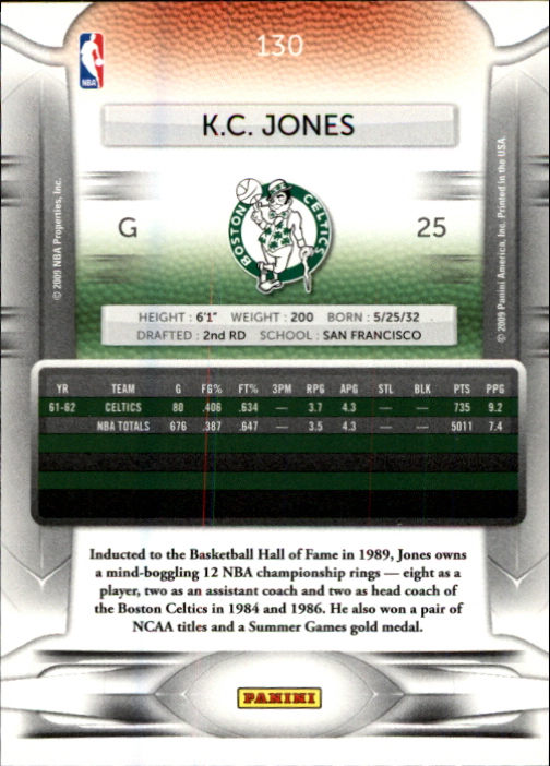 2009-10 Prestige #130 K.C. Jones back image