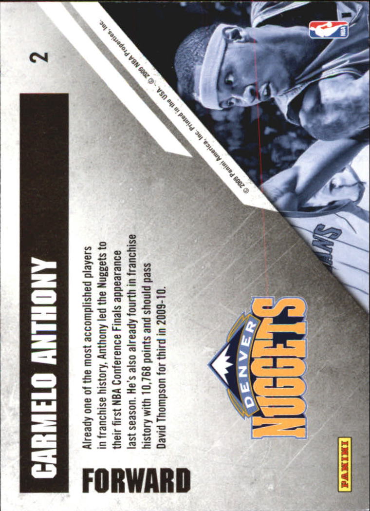 2009-10 Prestige Franchise Favorites #2 Carmelo Anthony back image