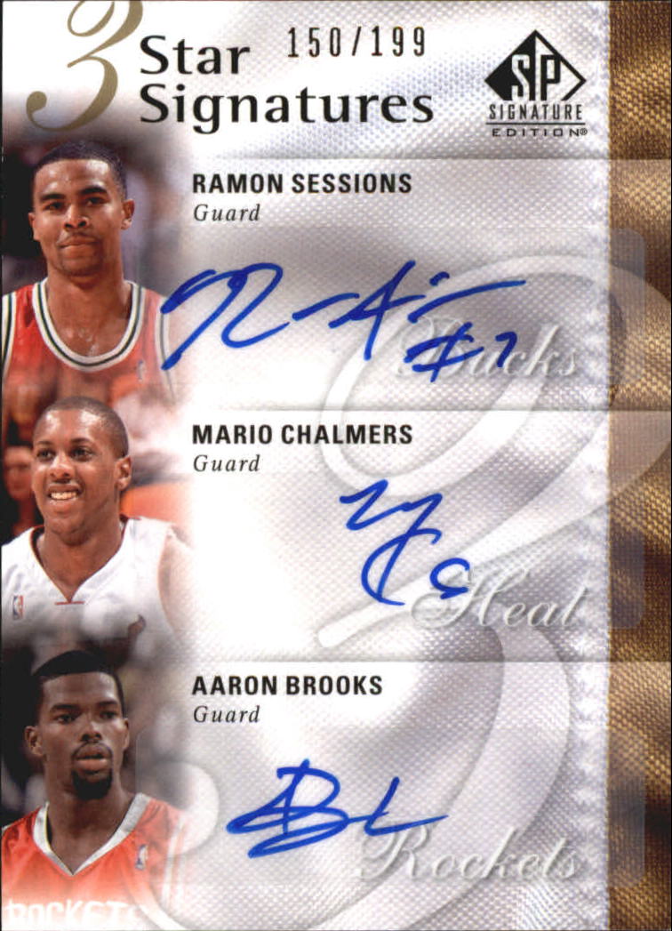 2009-10 SP Signature Edition 3 Star Signatures #3SBSC Aaron Brooks/Mario Chalmers/Ramon Sessions/199