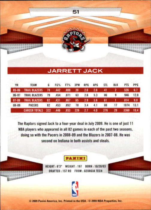 2009-10 Panini #51 Jarrett Jack back image