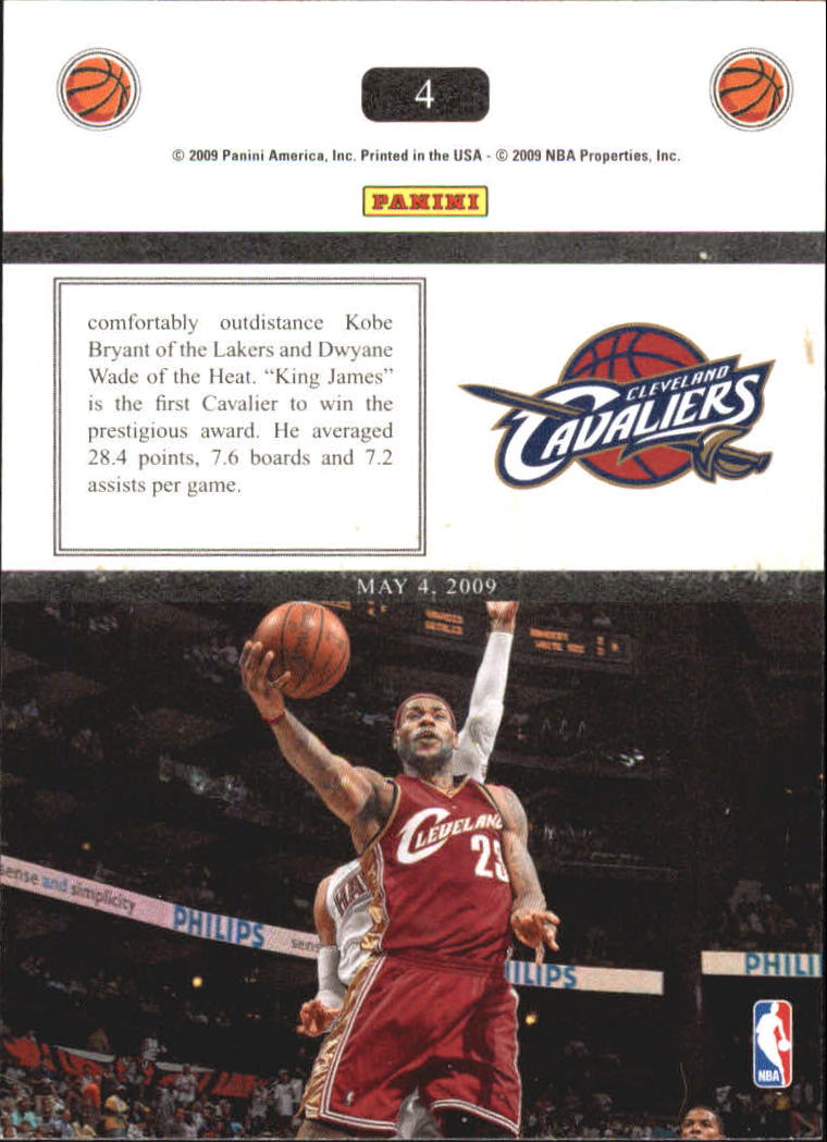 2009-10 Panini Headliners #4 LeBron James back image