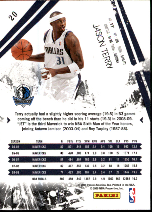 2009-10 Rookies and Stars #20 Jason Terry back image